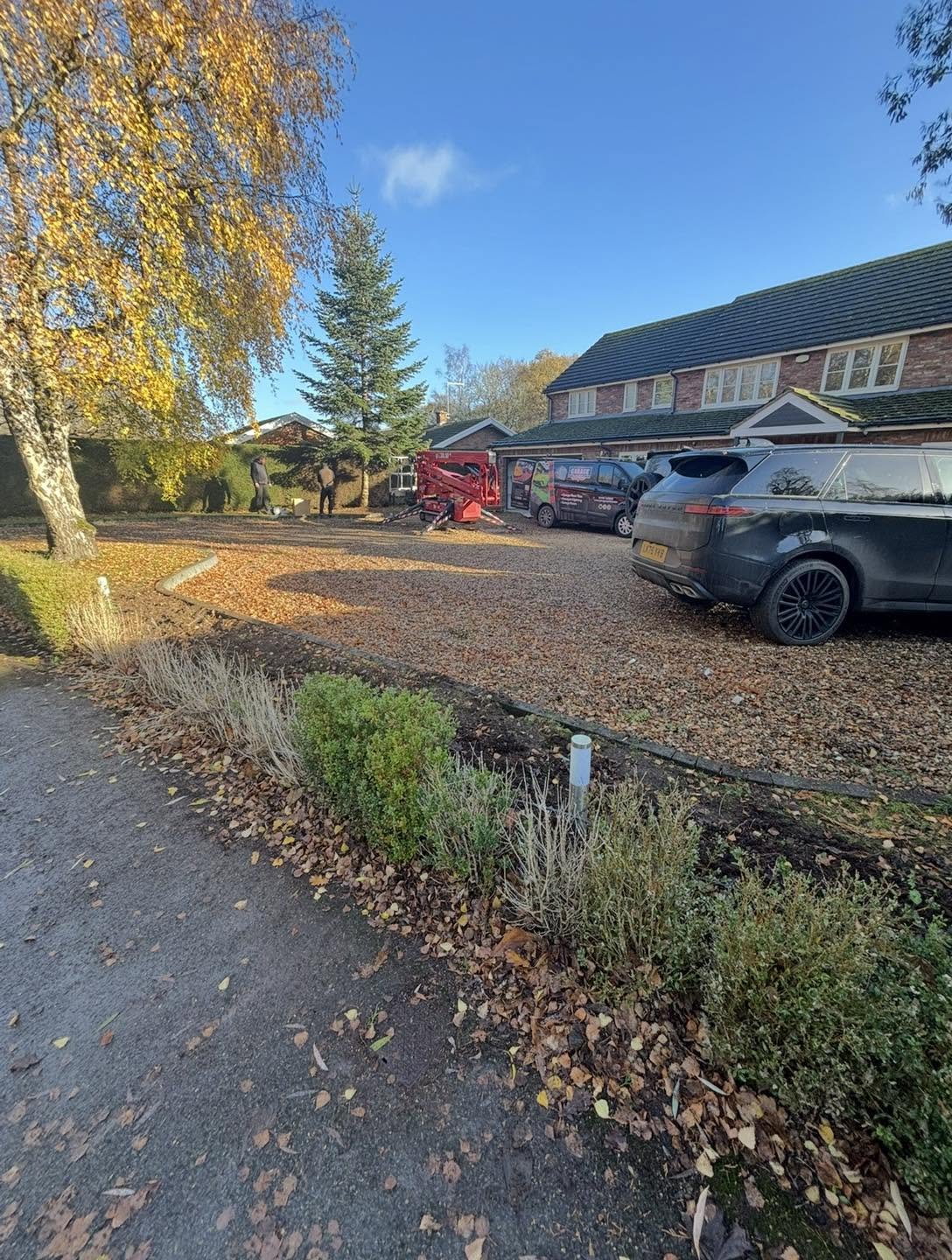 Original gravel driveway before the paving project